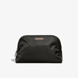 Toiletry Bag - Black Fabric with Taupe Leather Trim