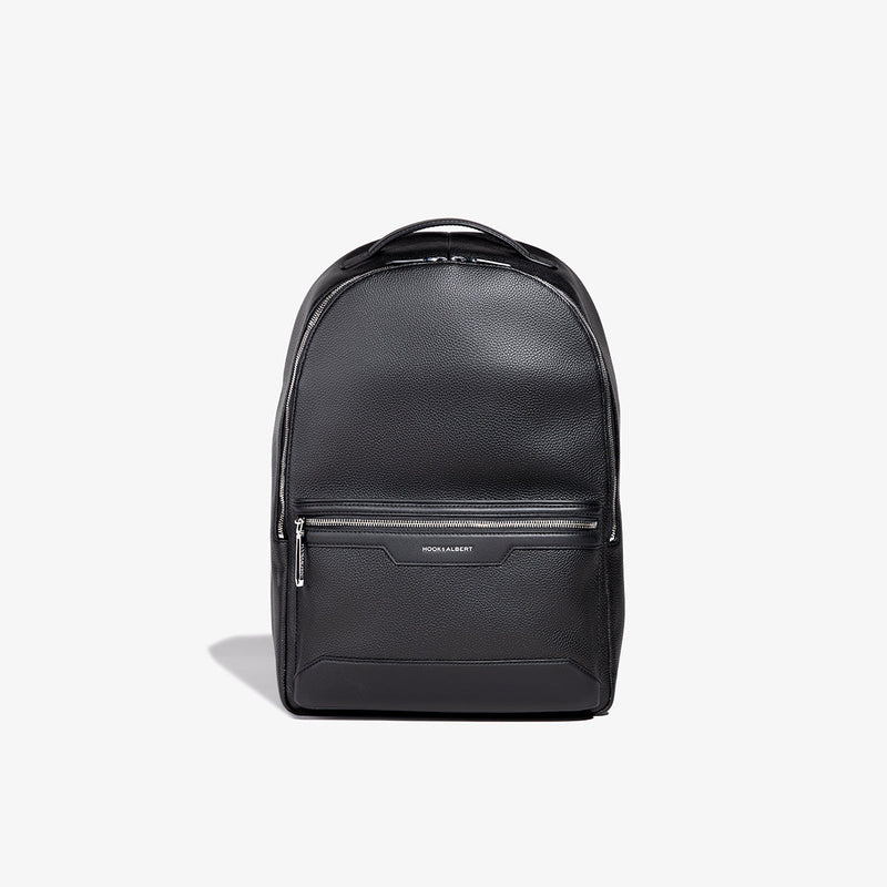 black zip leather backpack Black and Silver Leather Backpack – HOOK & ALBERT
