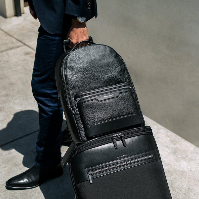 black and silver leather backpack Black and Silver Leather Backpack – HOOK & ALBERT