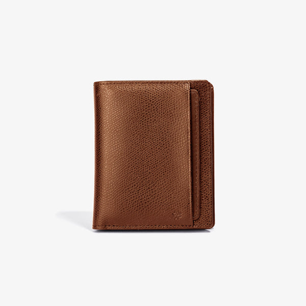 Caramel Leather Bifold Wallet with Removable Card Holder