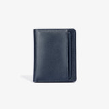 Navy Leather Bifold Wallet with Removable Card Holder