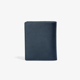 Navy Leather Bifold Wallet with Removable Card Holder