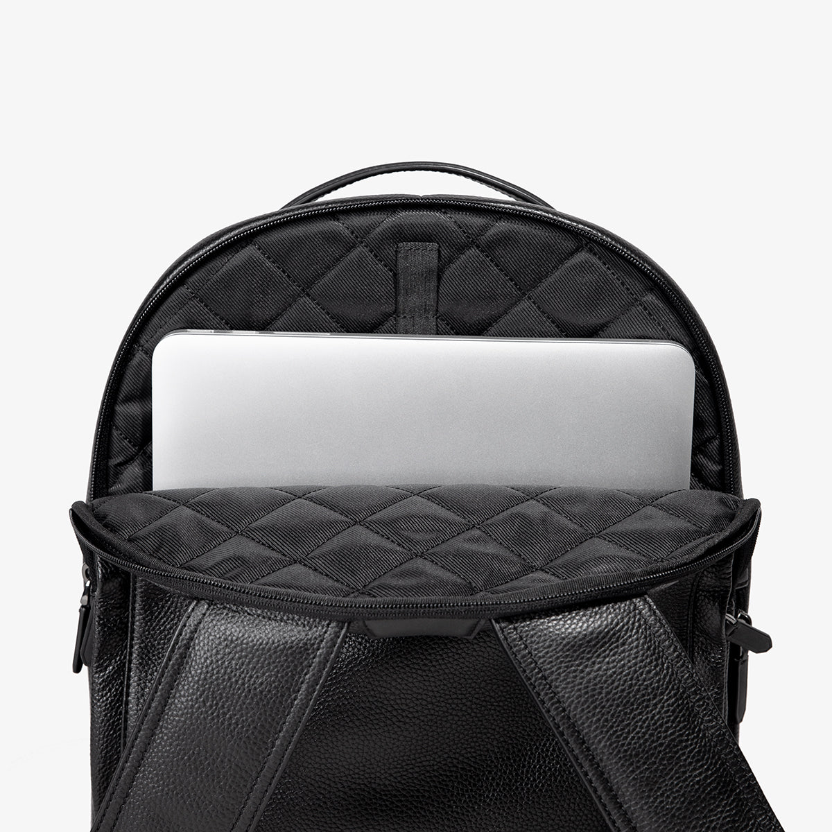 Black Leather Backpack HOOK ALBERT