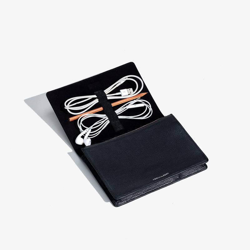 Black Leather Cord Organizer