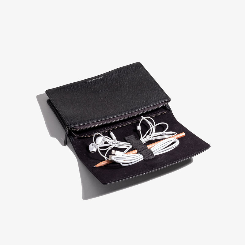 Black Leather Cord Organizer