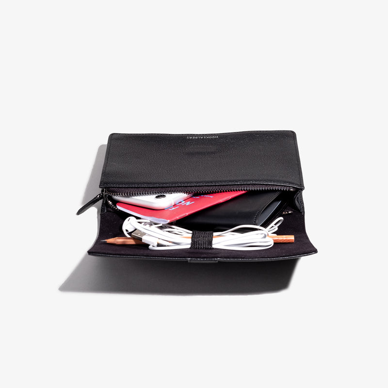 Black Leather Cord Organizer