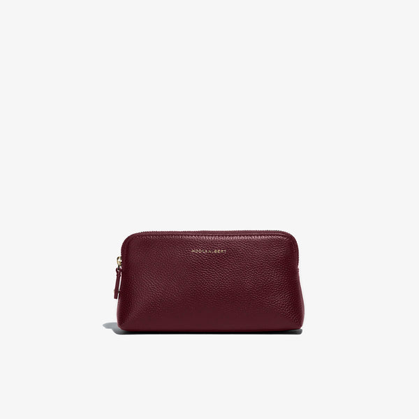 Bordeaux Leather Makeup Carry-All