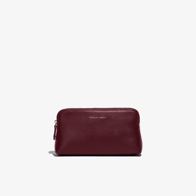 Bordeaux Leather Makeup Carry-All