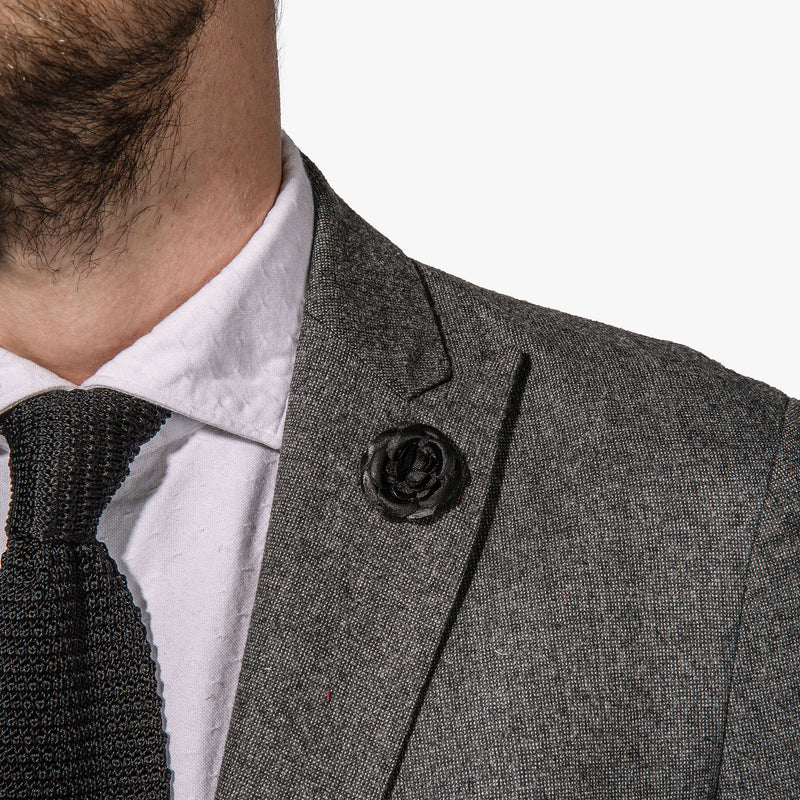 Black Ash Small Lapel Flower