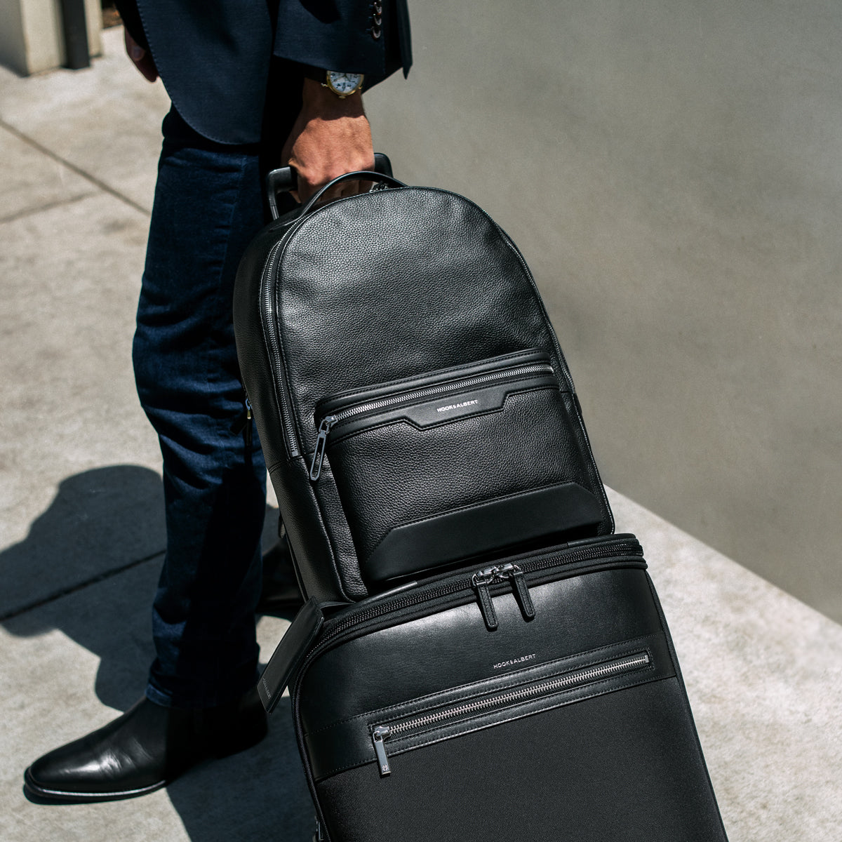 Black Leather Backpack
