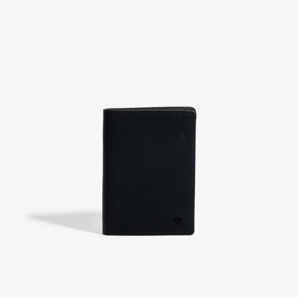 Hand Painted Black Leather Bifold Wallet