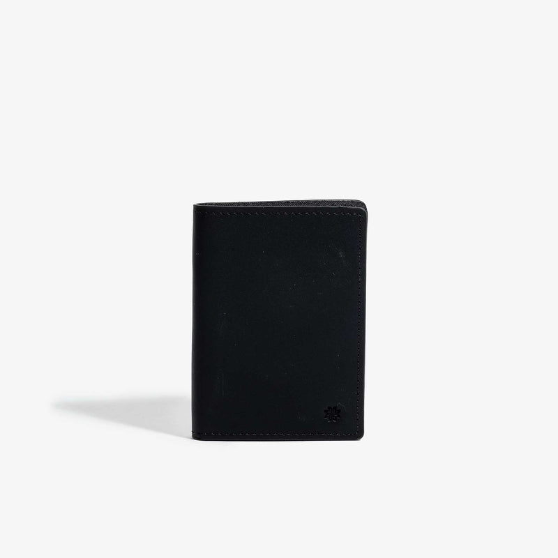 Hand Painted Black Leather Bifold Wallet