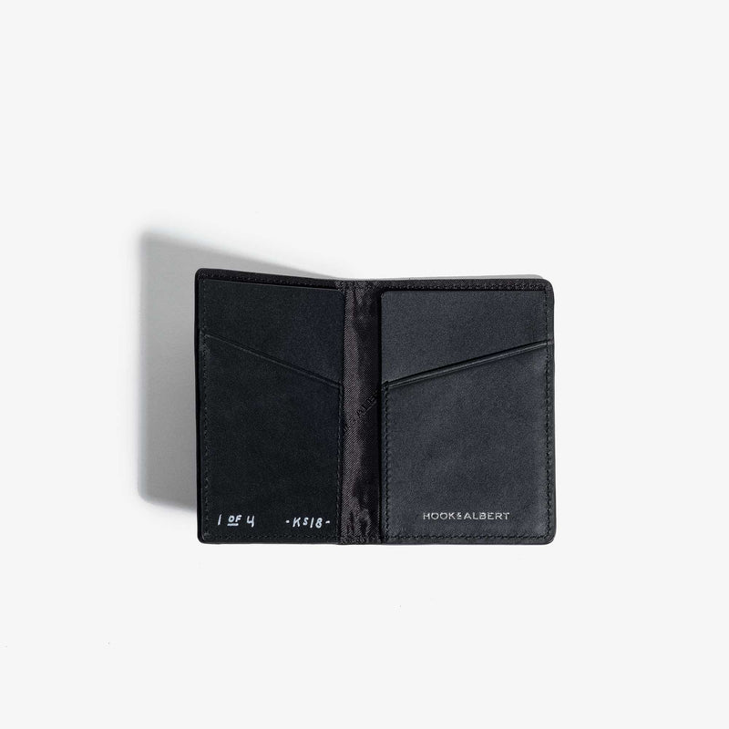 Hand Painted Black Leather Bifold Wallet
