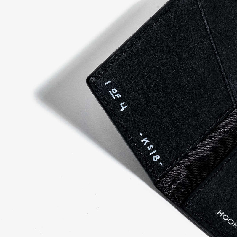 Hand Painted Black Leather Bifold Wallet