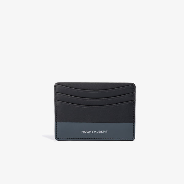 Black Leather Card Holder with Gray Color Dip