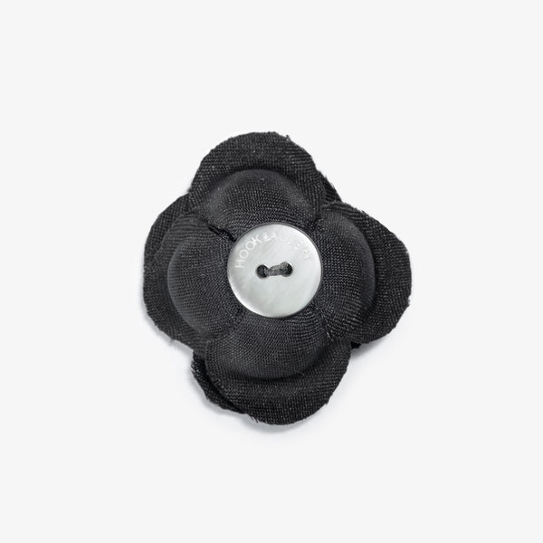 Black Notes Large Buttercup Lapel Flower