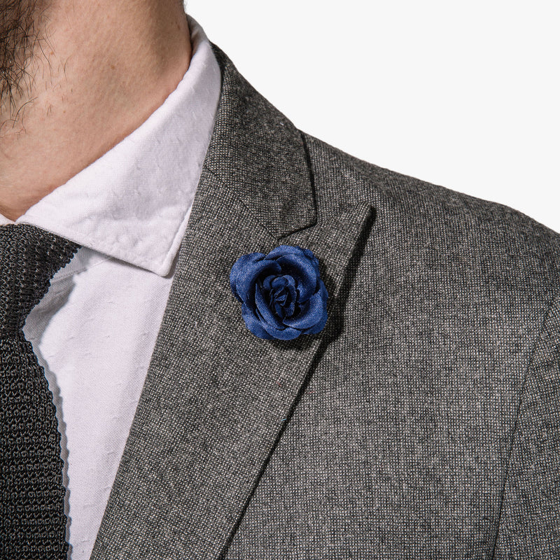 Colosseum Navy Large Lapel Flower