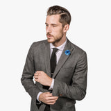 Blue Two Tone Large Lapel Flower
