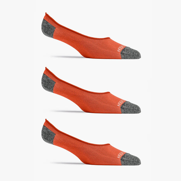 No Show Sock 3 Pack - Orange