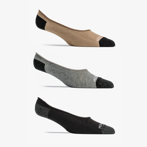 No-Show Sock 3 Pack - Black, Khaki, Gray