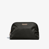 Toiletry Bag - Black Fabric with Taupe Leather Trim