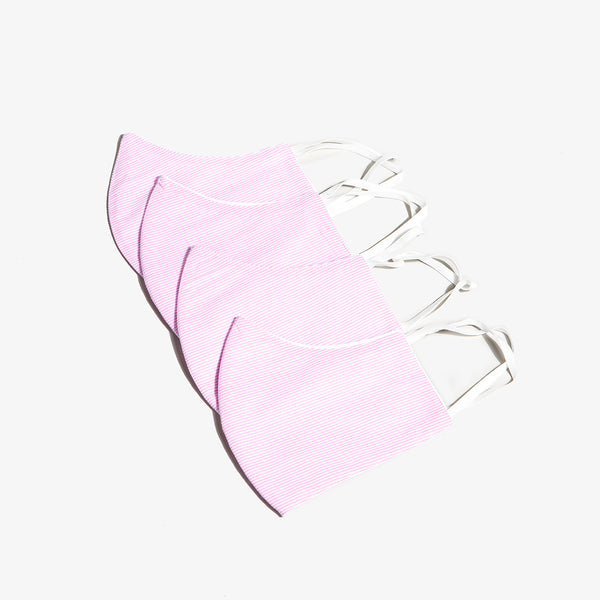 3-Layer Adult Cotton Mask In Bengal Pink (4-Pack)