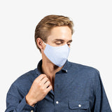 3-Layer Adult Cotton Mask In Gingham Blue (4-Pack)