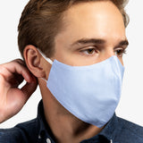 3-Layer Adult Cotton Mask In Gingham Blue (4-Pack)