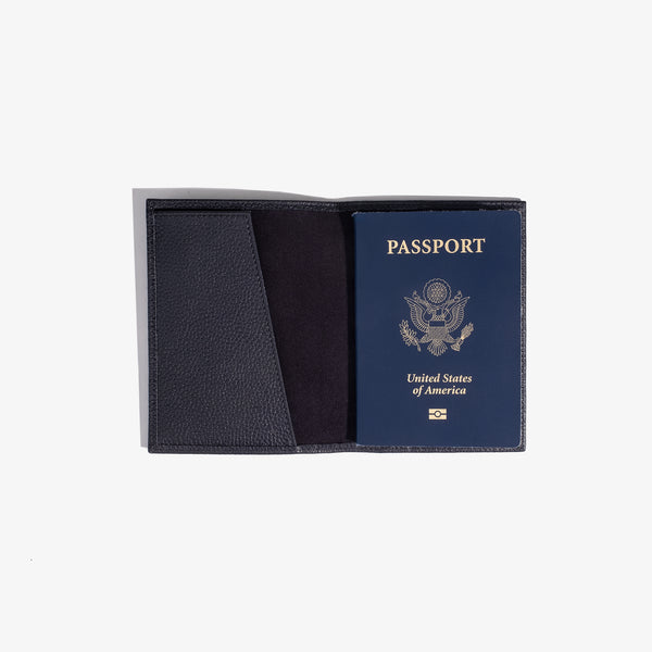 Passport Cover - Black Leather