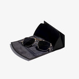 Black Leather Collapsible Glasses Case