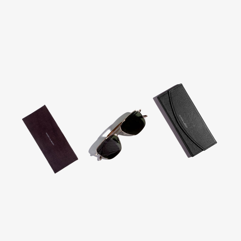 Black Leather Collapsible Glasses Case