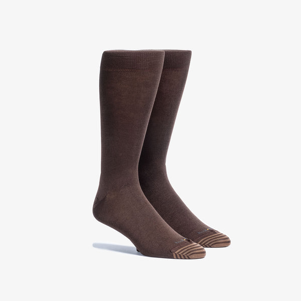 Solid Brown Mid-Calf Dress Sock