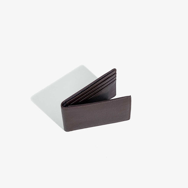 Brown Pebbled Bifold Wallet