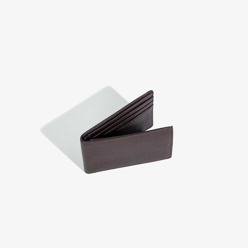 Brown Pebbled Bifold Wallet