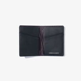Black Leather Vertical Bifold with Gray Color Dip