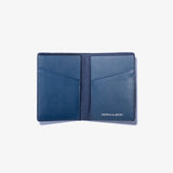 Blue Leather Vertical Bifold Wallet