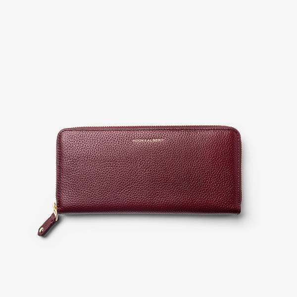 Women's Bordeaux Leather Zip-Around Wallet