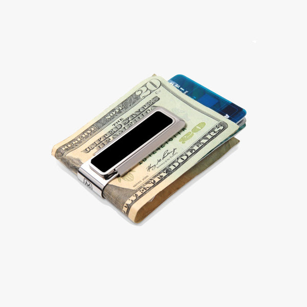 Stainless Black Inlay Money Clip