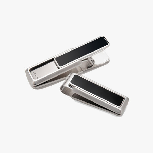 Stainless Black Inlay Money Clip